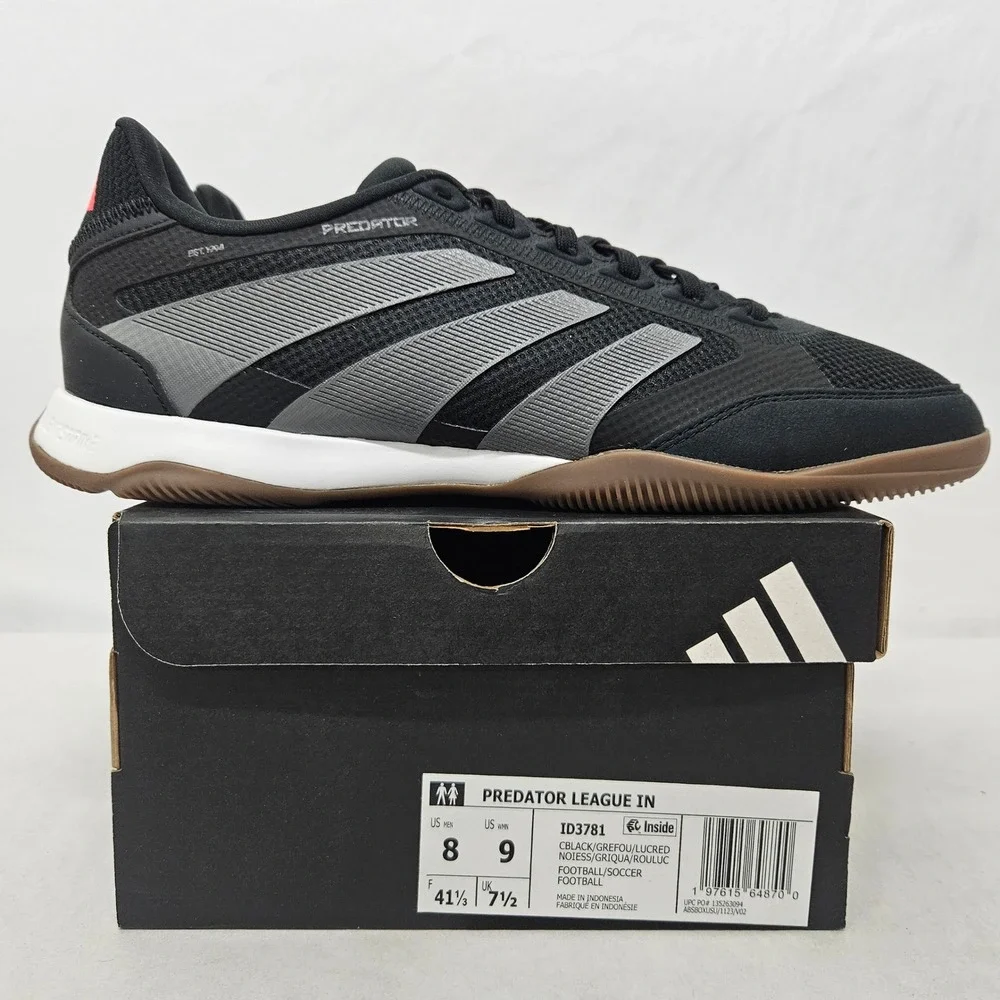 Adidas Predator League‎ Indoor Soccer Shoes ID3781 Black Grey Red Mens Size 8